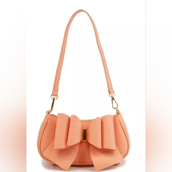 Crossi Handbags - Chic Peach Bow Shoulder Bag